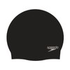 Speedo Unisex Adult's Plain Moulded Swim Cap, Black, One Size