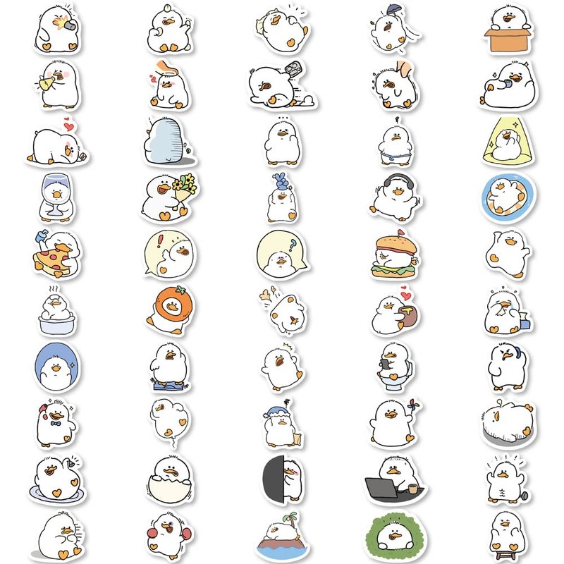 100 Pcs Cute Fat Duck Stickers for Kids Scrapbooking Water