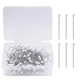 250 Pieces Sewing Pins Ball Glass Head Pins Straight Quilting Pins for Dressmaker Jewelry Decoration, White