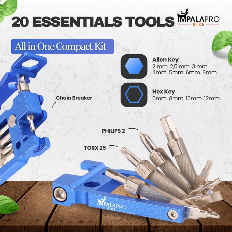 IMPALAPRO Bike Tool Kit Set 20 in 1 Compact and