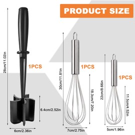 GZqiancang 1 x minced meat chopper, multifunctional masher with 2 whisks for beef, chicken, potatoes, avocado, tomatoes and more to puree