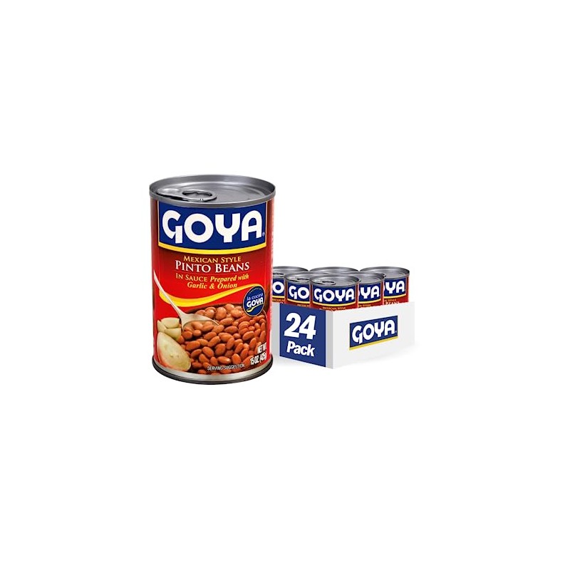 Goya Mexican Style Pinto Beans, 15 Ounce (Pack of 24)