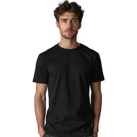 Men's Cooling Dry T-Shirt - Ultra Soft Bamboo Viscose Moisture-Wicking Performance Tee for Gym, Running and Everyday Wear Black