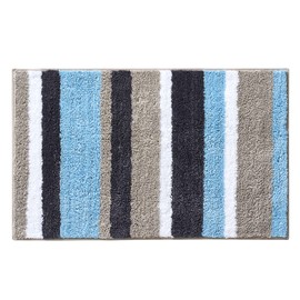 MIULEE Bath Mat Bath Mat Shower Mat Non-Slip Bath Mat Decorative Bathroom Mat Fluffy Absorbent Soft Non-Slip Bathroom Bathroom Living Room 1 Piece 50 x 80 cm Blue and Grey