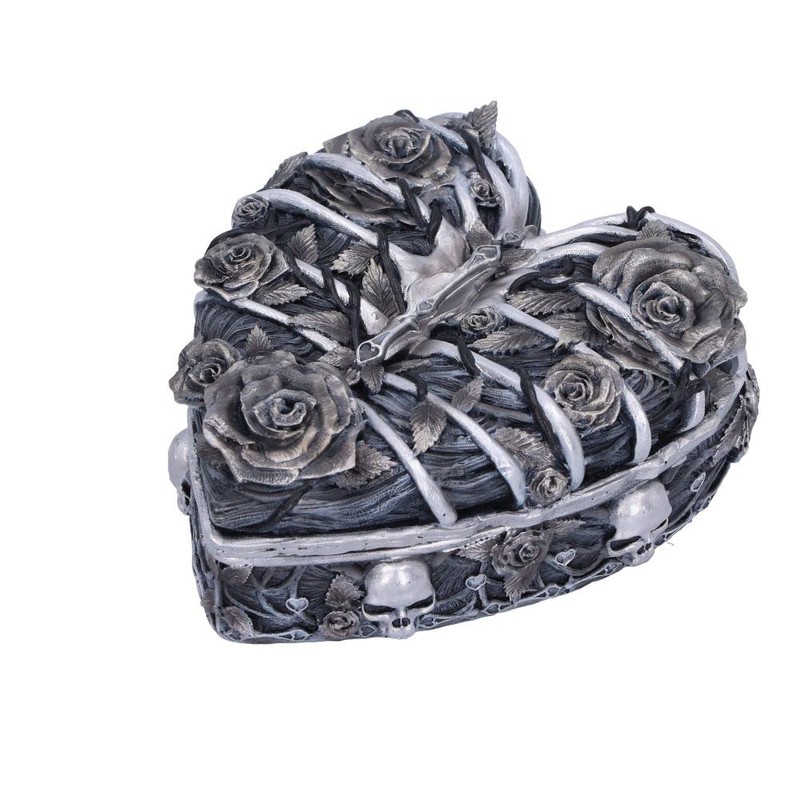 Nemesis Now Caged Heart Box, Silver, 10.5cm