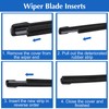4PCS Windshield Wiper Blade Refill 28inch Adjustable Size of Universal