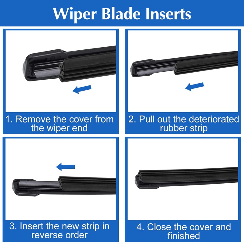 4PCS Windshield Wiper Blade Refill 28inch Adjustable Size of Universal