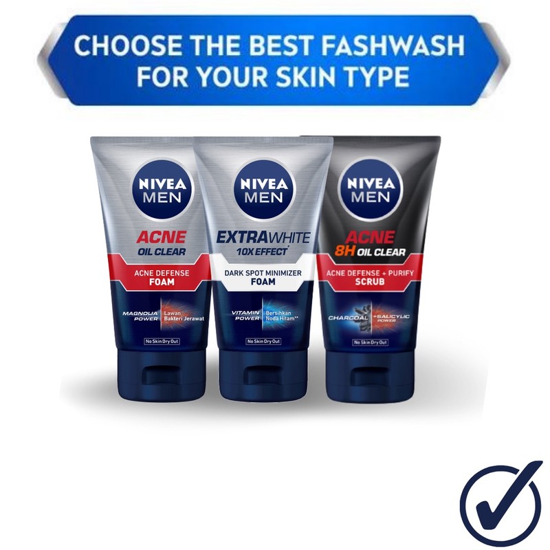 Nivea Men Facial Foam / Cleanser / Pembersih Muka 100ml