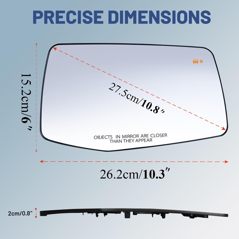 Passenger Right Side Mirror Glass - Compatible with GMC Sierra