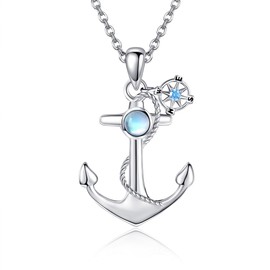 AXOMY Anchor Necklace 925 Sterling Silver Anchor Pendant Sailor Necklace Nautical Jewelry Anchor Jewelry for Women, Sterling Silver, No Gemstone