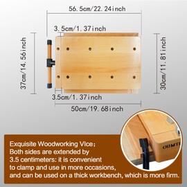 Portable Workbench,The Bench Vise is Made of Hard Beech.Woodworking Vise Contains Wood Clamp, 4 Bench Dogs and 2 Clips,Wood Workbench top Workbench Vice Tools is Suitable for Garage Studios