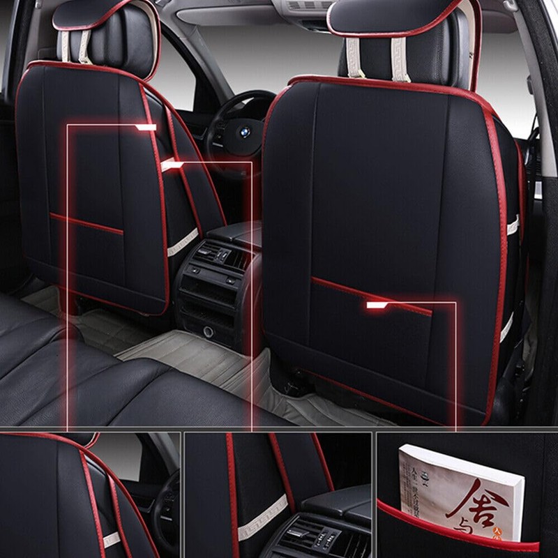 YINZINR Universal PU Leather 5-Seats Front + Rear SUV Car