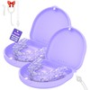 2Pack Retainer Case, Compatible with Invisalign, Slim Aligner Case with