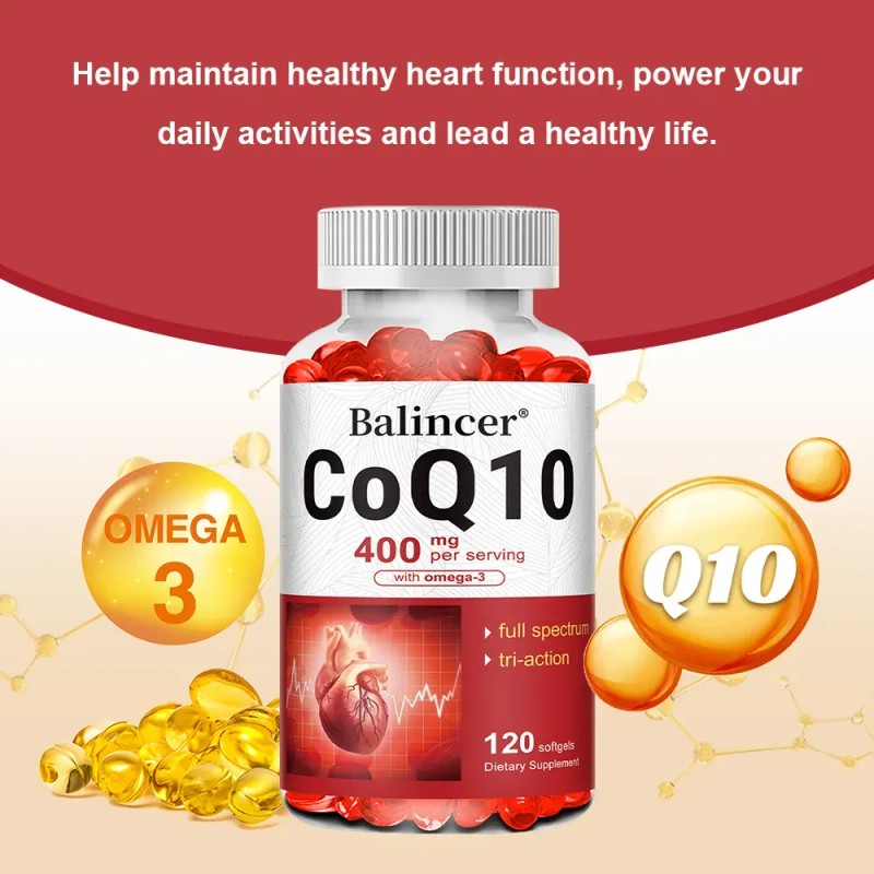 Cápsulas Blandas De Coenzima Q10 De Balincer De Con Omega-3