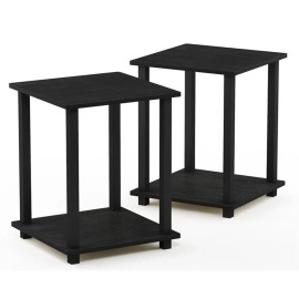 Furinno Engineered Wood Simplistic End Table in Americano Black (Set of 2)