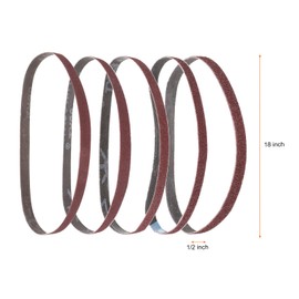 sourcing map 20pcs 1/2 x 18" Sanding Belts 4pcs Each of 60/80/120/180/240 Grit Aluminium Oxide Flush Joint Belt Sander Paper for Metal Woodworking Automotive Repair