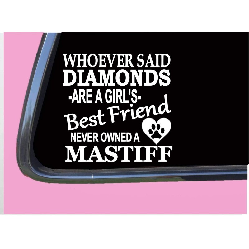 Mastiff Diamonds TP 472 Sticker 6" Decal rescue dog english