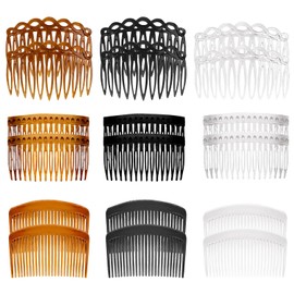 18 x Hair Combs, Black, White, Dark Brown, Achieve a Timeless Style