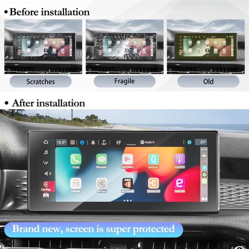 SKTU Pack of 2 Screen Protectors Compatible with Alfa Romeo