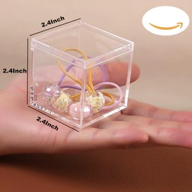 LOVPLAY Small Acrylic Box with Lid Clear 12 Pack Acrylic Square Cube Containers Plastic Storage Box 2.4x2.4x2.4Inch/60X60X60mm for Birthday Valentine's Day Party Favor Candy Pill and Tiny Jewelry