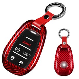 [T-carbon] Alfa Romeo Key Case for Alfa Romeo New Julia 952 Dedicated Key Cover for Alfa Romeo Stelvio 4C Spider 2017-2024 4/5 Button Real Glass Fiber (Red)