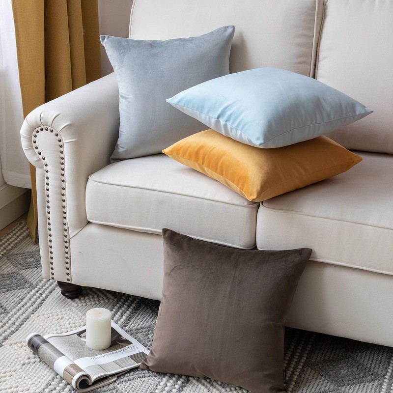 Phantoscope Pack of 2 Velvet Decorative Throw Pillow Covers Soft