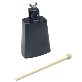 LOONELO Cow Bells,Metal Steel Cow Bell with Mallet for Drumset Kit Percussion,Noise Makers for Sporting Events Wedding Party Concert (5 inch)