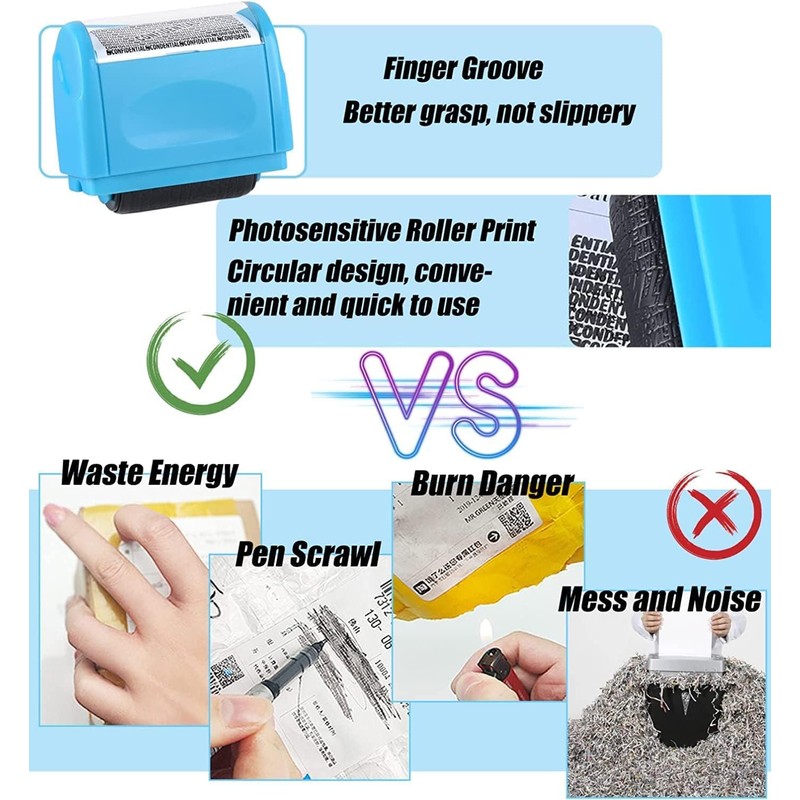 Xnourney Wide Data Defender Roller Stamp, Identity Theft Protection Roller