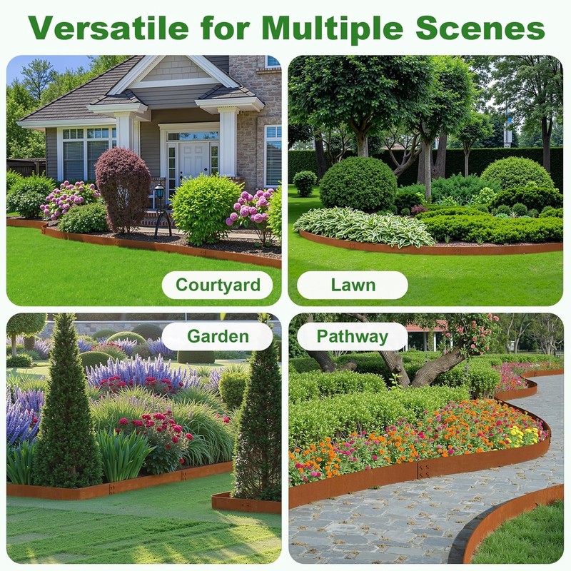 Cor Ten Steel Landscape Edging 20FT Kit – Bendable Design
