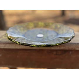 Princess House (1) Princess House Fantasia #5389 Leaf Scalloped Luncheon 8” Green Plate