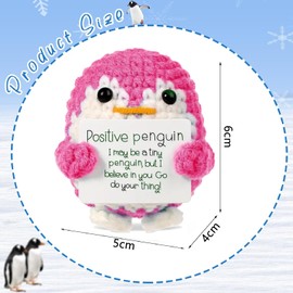 Positive Penguin, Pocket Penguin, Emotional Support Penguin, Emotional Support Plush, Emotional Support Gift, Positive Gifts, 1 Decision Coin with Leather Cover, Perfect for Decorating or Gift