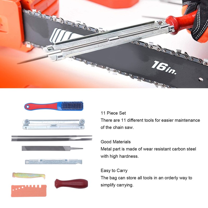 11Pcs Chainsaw Sharpener File Chain Saw Teeth Sharpening Tool Set