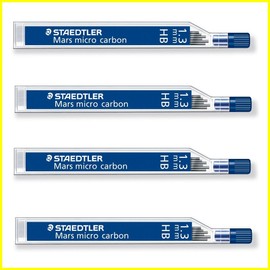 4 x STAEDTLER Mars micro carbon 251 1.3mm HB - Pencil lead refills - 4 Tubes / Packs (4 6 Leads) HB