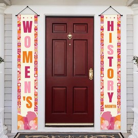 Aperturee Women's History Month Porch Sign Banner 12x72inch, International Women's History Month Decorations Supplies for Home Indoor Outdoor