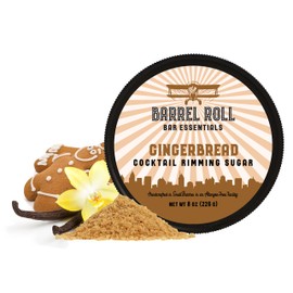 Barrel Roll Bar Essentials Cocktail Rimmers - Bartender Accessories, Finishing Sugar Garnish for Drinks, Glass Rimming Sugars - Natural Ingredients - Gingerbread Sugar Rimmer - 8 oz, 452 Servings