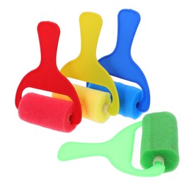 Gatuida 4pcs Sponge Painting Brush Set for Wide Handle Rollers Colors for DIY Art Crafting and Early Education Activities for Young Artists