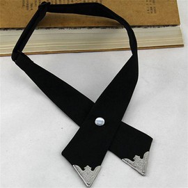 DRASAWEE (JP) Simple, Plain, Cross Tie, Ribbon Tie, Formal Wedding, Reception, Party, Dance, 1#, Black