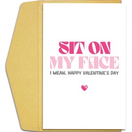 Qiliji Dirty Valentine's Day Card for Wife Girlfriend, Funny Valentine's Day Card from Husband Boyfriend, Raunchy Valentine's Day Gifts for Women, Sit On My Face Vday Card for Her