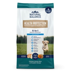 Natural Balance Health Protection Puppy Dry Dog Food – Whole Body Health, Easy on Digestion Dog Food Made with Chicken, Brown Rice & Pumpkin for Puppies - 4lbs.