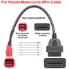 Paifeancodill Motorcycle 6 Pin to OBDII 16 Pin Adapter Cable