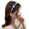 Traziewell White Headband Headbands for Women Rose Flower Pearl Headband