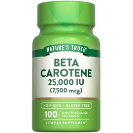 Nature's Truth Beta Carotene 25000 IU Softgels | 100 Count | Vitamin A Supplement | Non-GMO and Gluten Free