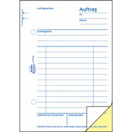 Avery Zweckform DIN A6 1727 Order, Carbonless, 2 x 40 Sheets, White, Yellow