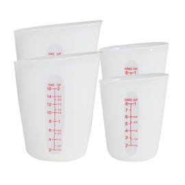 ZUYEE Silicone Measuring Cups (2 Cup + 1 Cup / 8 Once+16 Once) Flexible Measure Cups Chocolate Melting Squeeze Pour Baking Cup Dishwasher Safe BPA Free for Coffee Maker,Butter, 2X500 ML + 2X250 ML