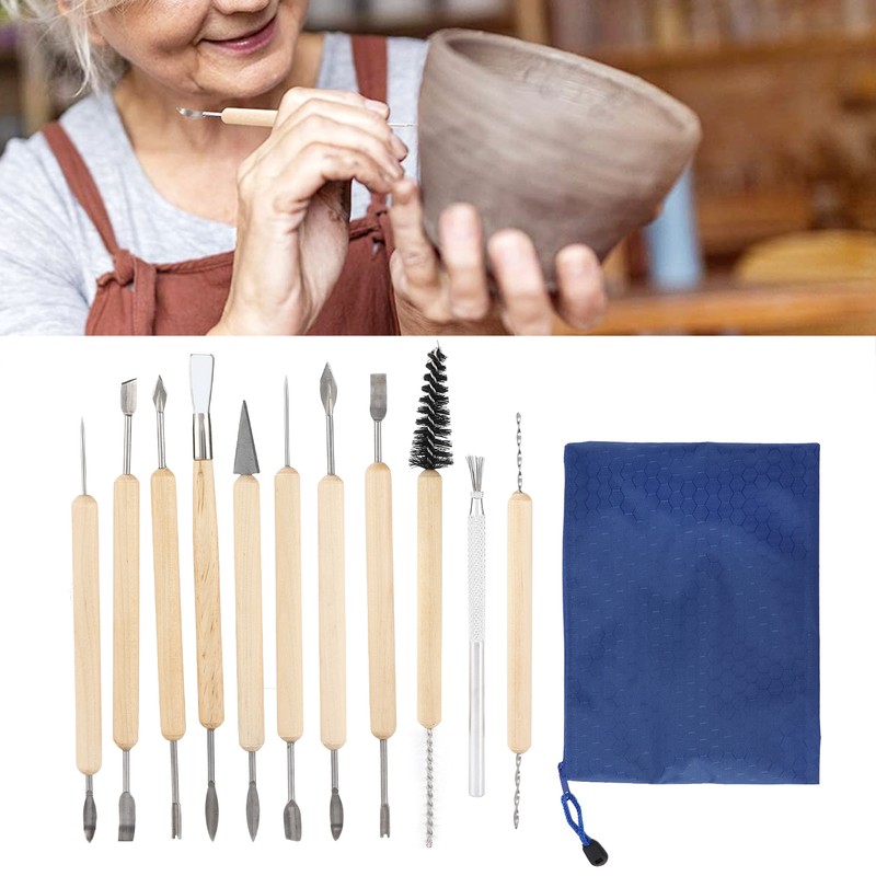 11pcs Soft Clay Carving Knives Multipurpose Stainless Pottery Sculpting Tools