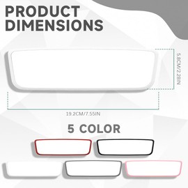 HEVLE Car Rear View Mirror Protector Frame, Rearview Mirror Edge Cover, Silicone Auto Rearview Mirror Protection Cover, Car Mirror Decor Accessories Compatible with Model 3/ Y (White)