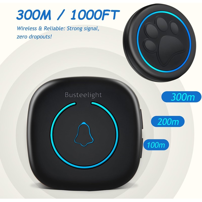 Soft Ring Blk Dog Bells to Go Outside - Wireless