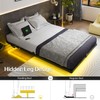 Liians Full Size Modern Floating Bed Frame with Smart LED