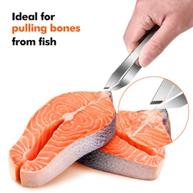 Rainspire Stainless Steel Fish Bone Tweezers Remover Tool Set, Fish Bone Pliers/Tweezers, Kitchen Food Cooking Tweezers, Seafood Tools Kitchen Gadgets Home Gadgets, Non-Slip