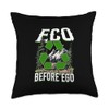 Eco Before Ego Sustainable Living Eco Conscious Throw Pillow